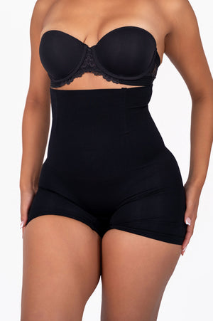 black high waisted body shaper shorts